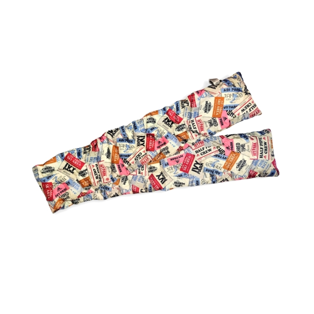 Ski tag padded scarf in multi